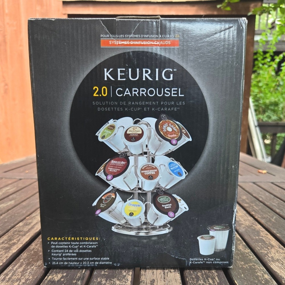 Keurig 2.0 Chrome K-Cup‎ Pod Carousel Storage Tower Countertop Organizer Box